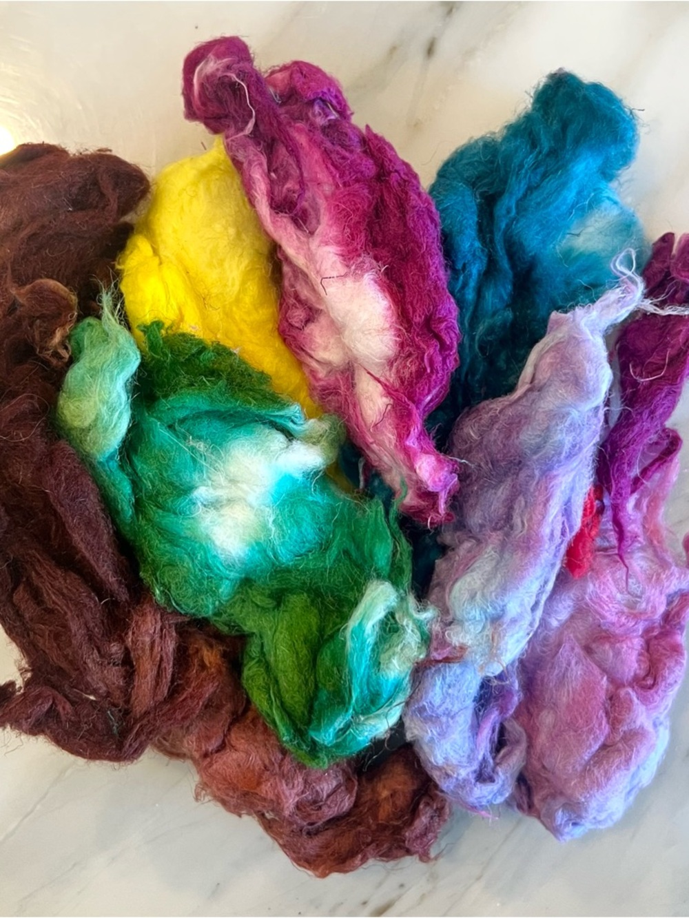 Hand Dyed Ginned Cotton in various colors